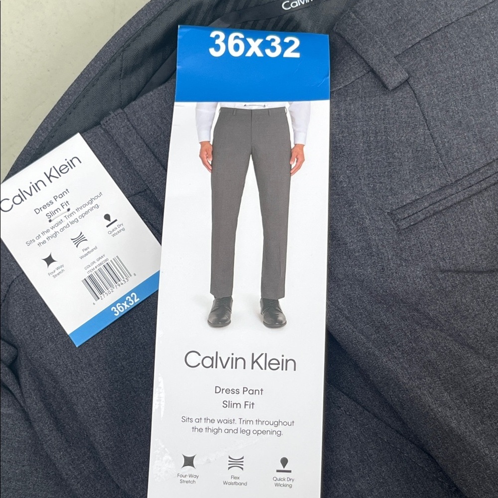 Calvin Klein Charcoal Slim Fit Pants men’s 36x32 NWT